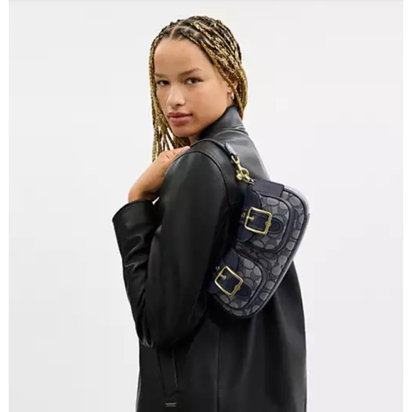 COACH Ashton Shoulder/Crossbody Bag Signature Jacquard CBJ00 Midnight Navy NWT - Picture 10 of 10